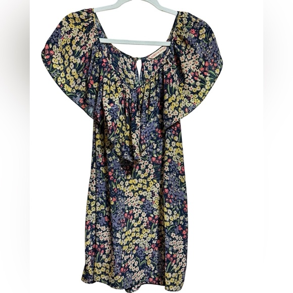 Rebecca Taylor Multicolor Floral Silk Dress/Tunic Sz 10 Romantic Boho in Bloom - Picture 1 of 8